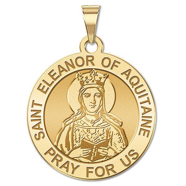 Saint Eleanor of Aquitaine Round Religious Medal