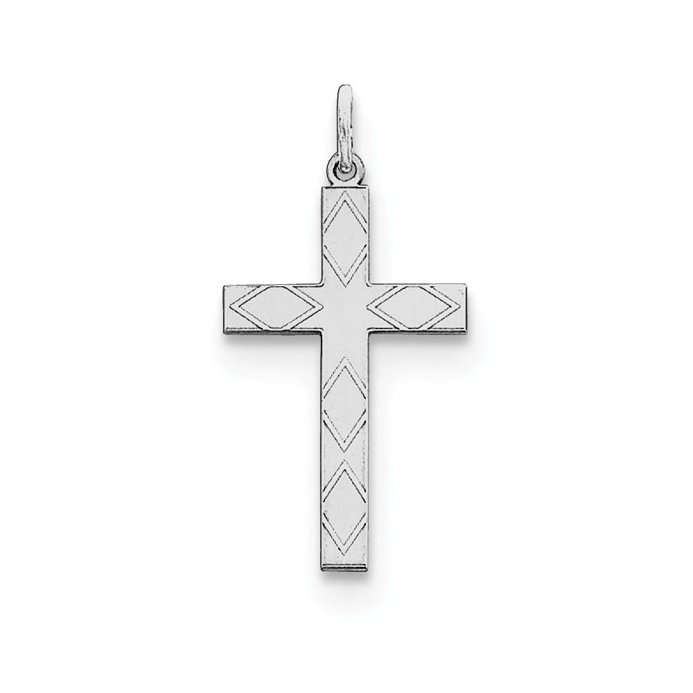 Sterling Silver Laser Designed Cross Pendant