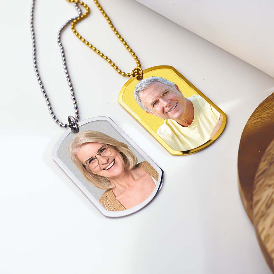 Memorial Stainless Steel Photo Dog Tag Photo Pendant