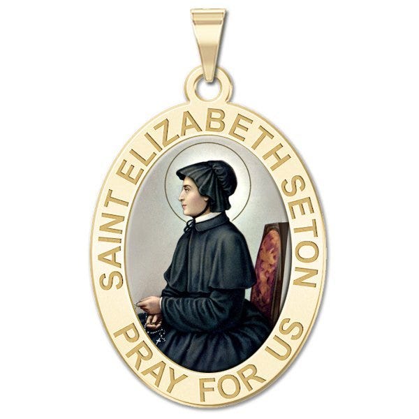Saint Elizabeth Seton OVAL Religious Medal  "EXCLUSIVE"