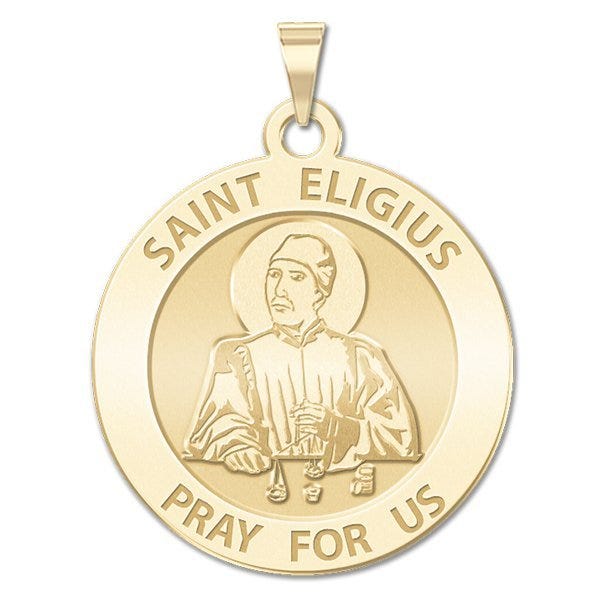 Saint Eligius Round Religious Medal