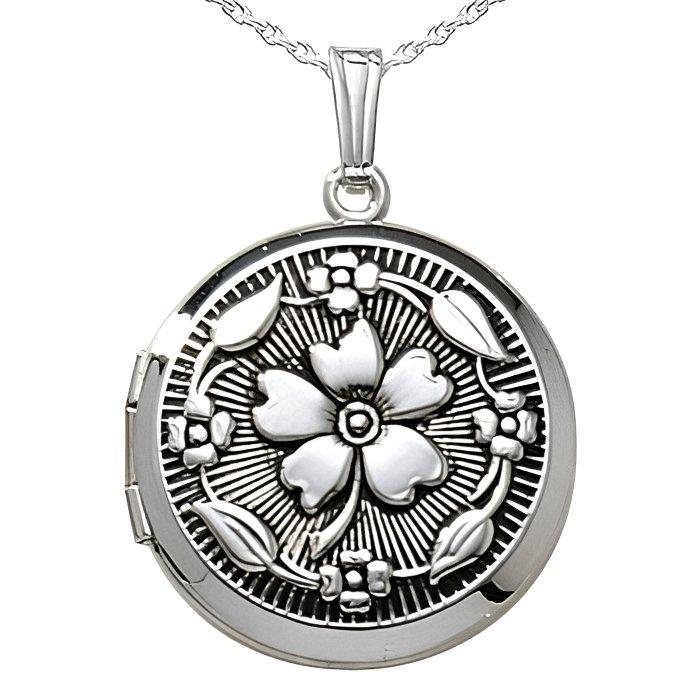 Silver Antique Round Photo Locket