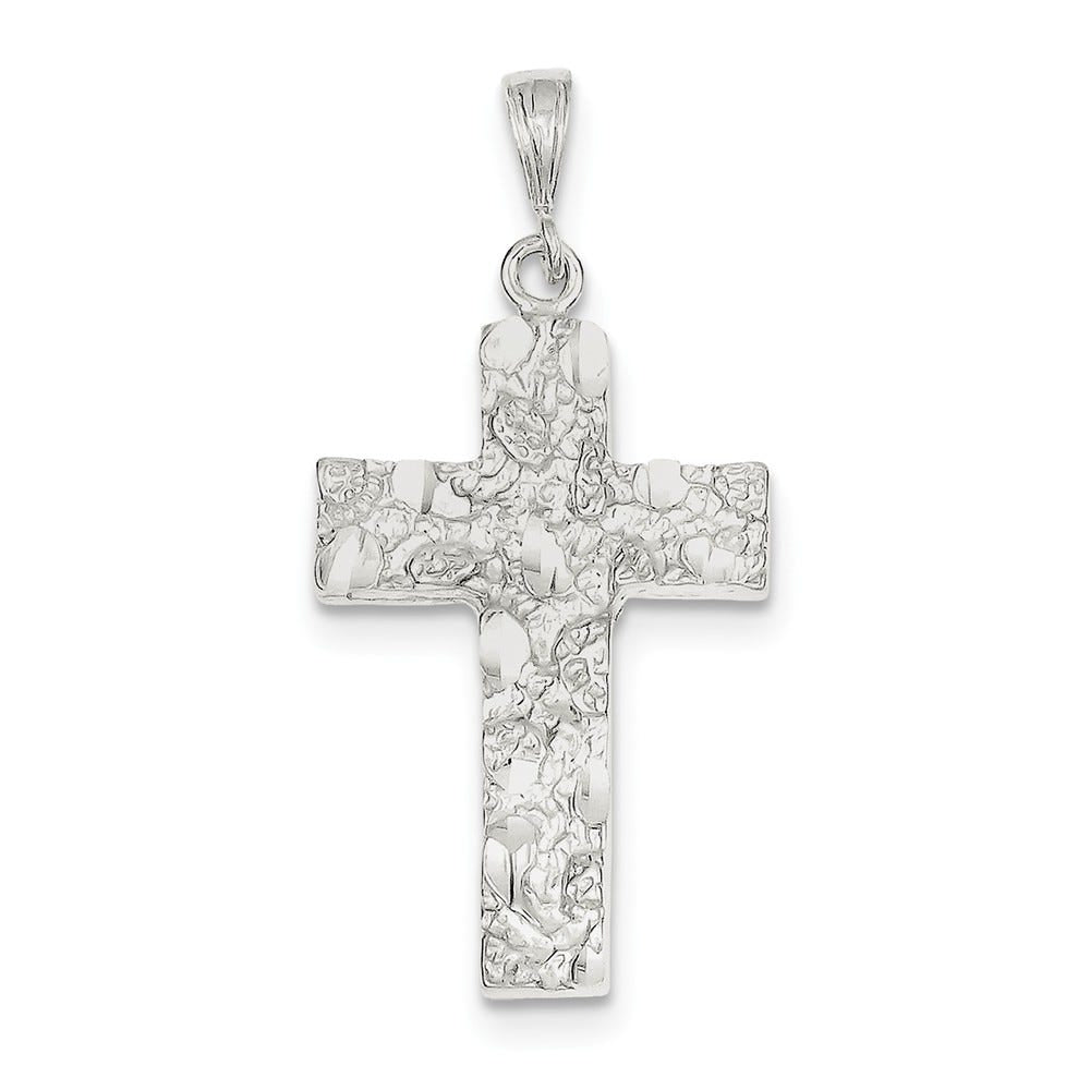Sterling Silver Nugget Cross Pendant