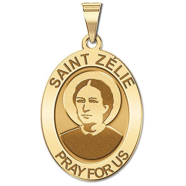 Saint Zelie Religious Medal - Oval