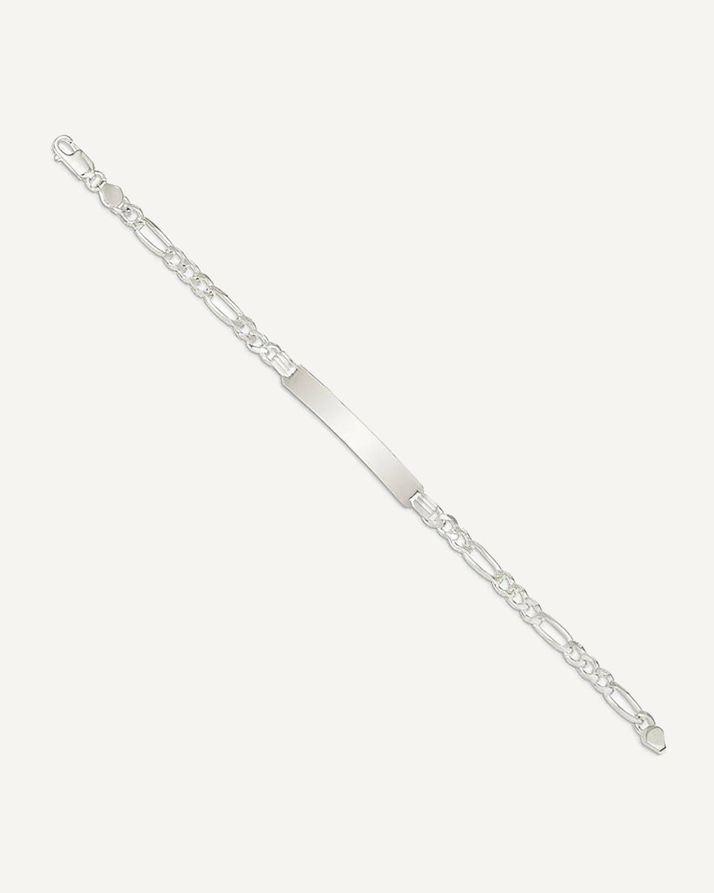 Custom Engraved Sterling Silver Women's Figaro Link ID Bracelet
