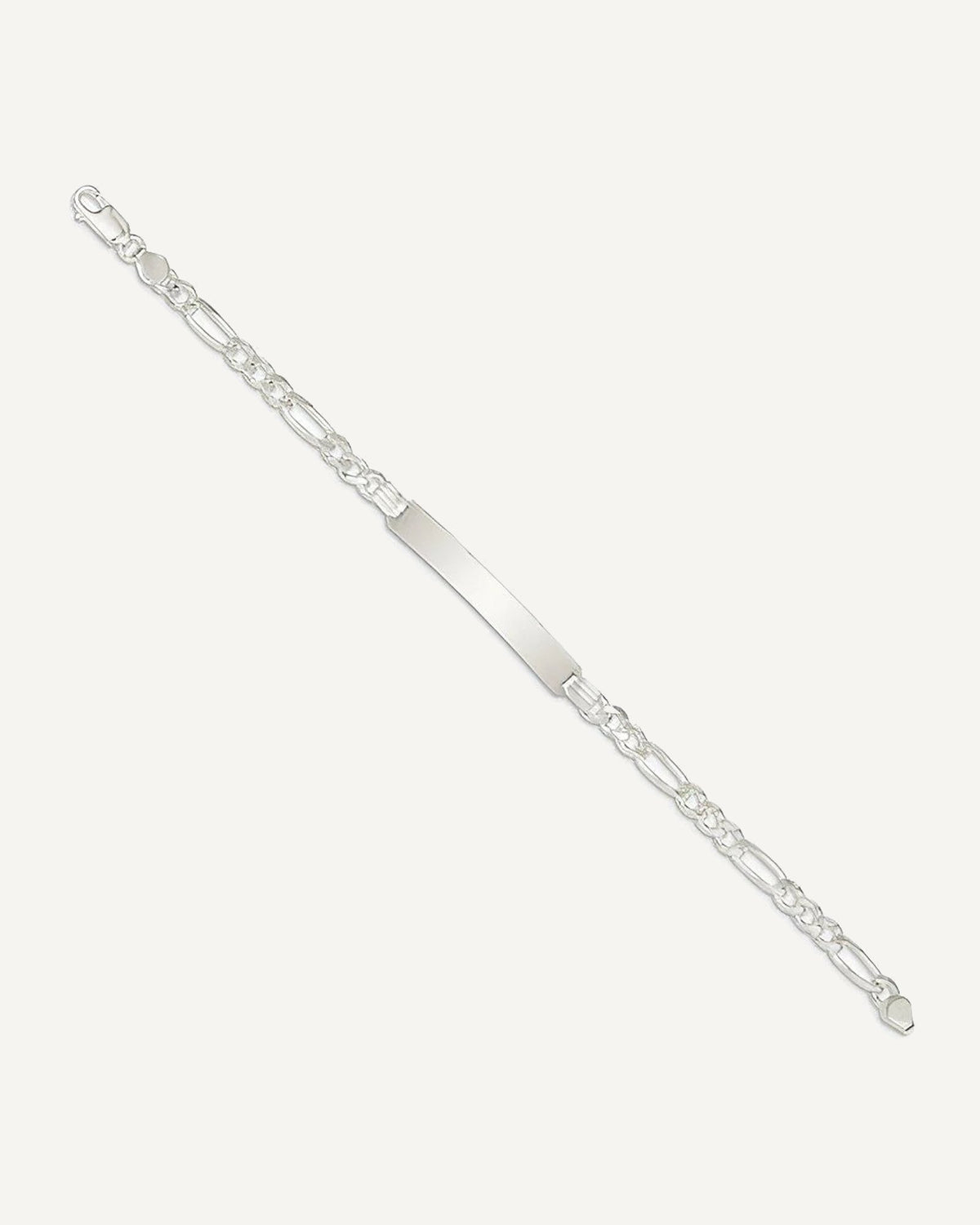 Custom Engraved Sterling Silver Women's Figaro Link ID Bracelet