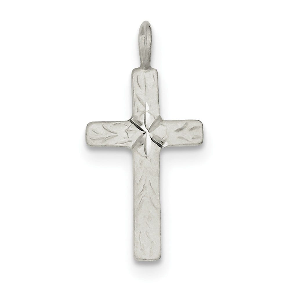 Sterling Silver Diamond-cut Cross Pendant