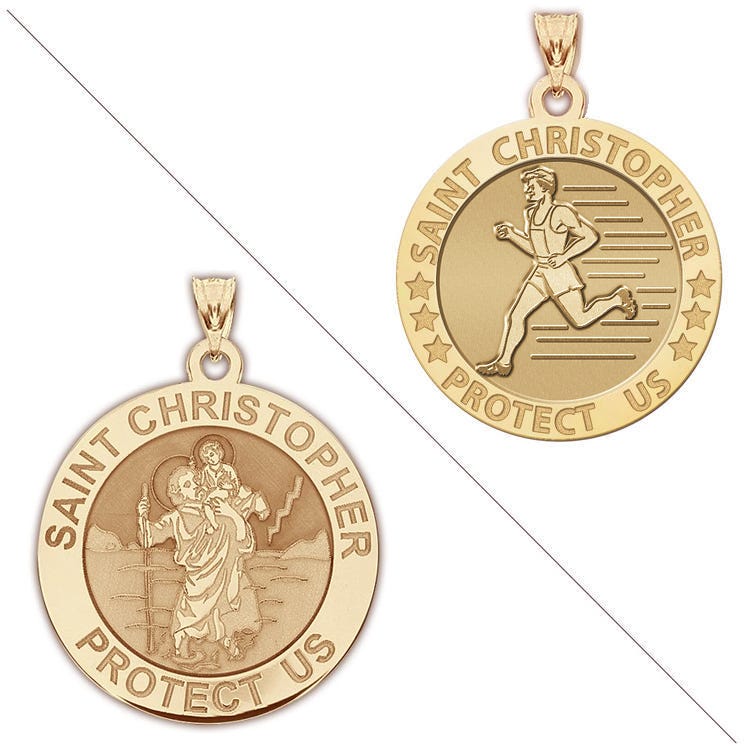 Men's Track & Field - Saint Christopher Doubledside Sports Religious Medal "EXCLUSIVE"