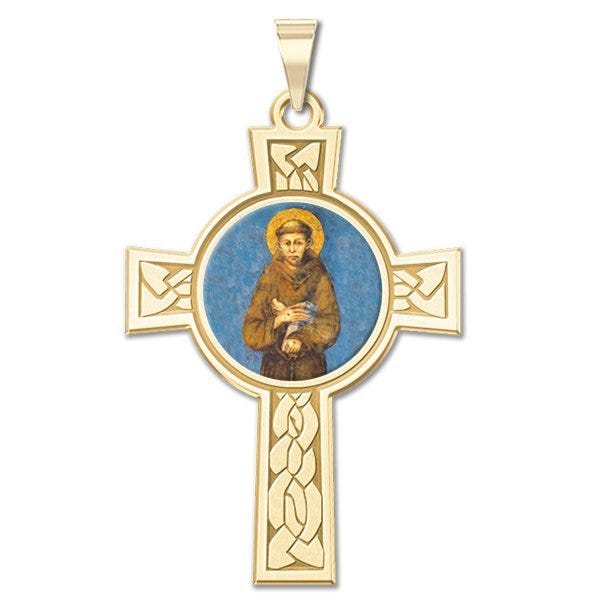 Saint Francis of Assisi Cross Religious Medal  "EXCLUSIVE"