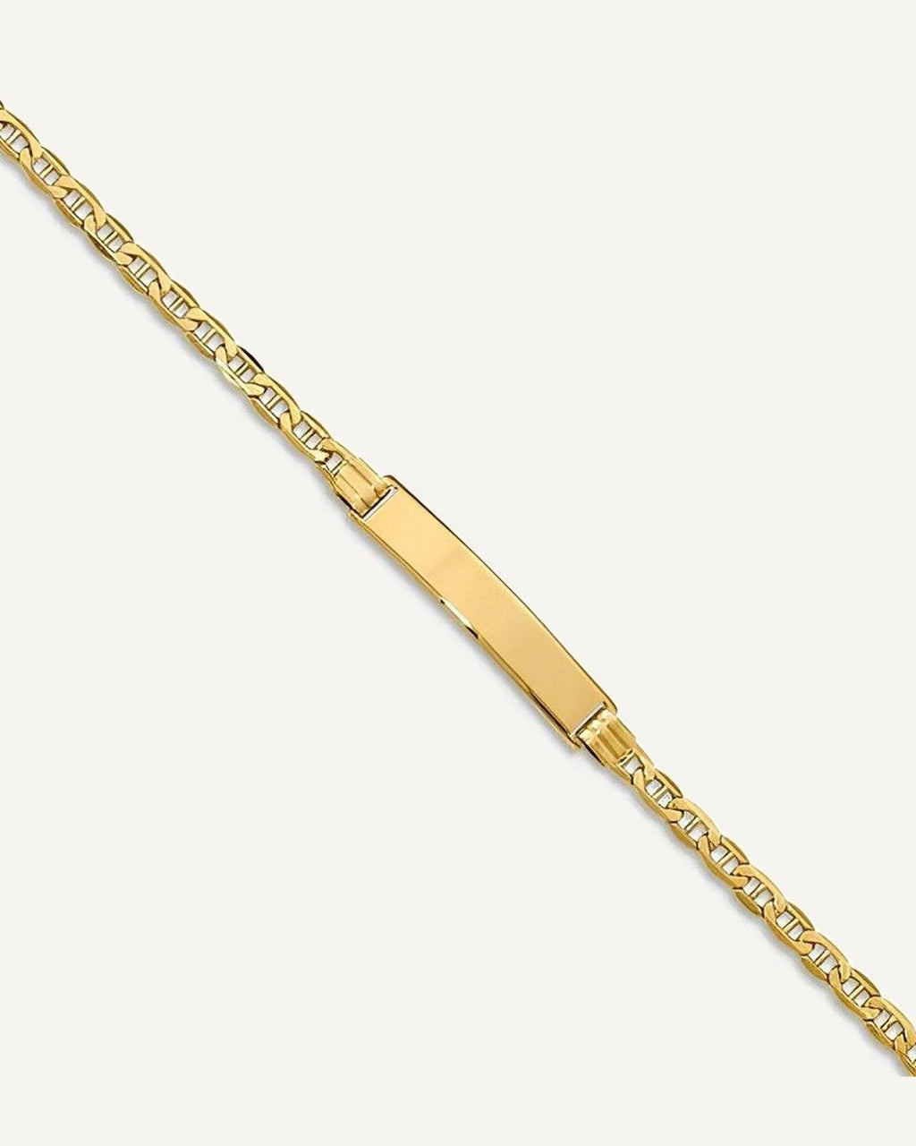 Custom Engraved 14k Gold Women's Anchor Link ID Bracelet