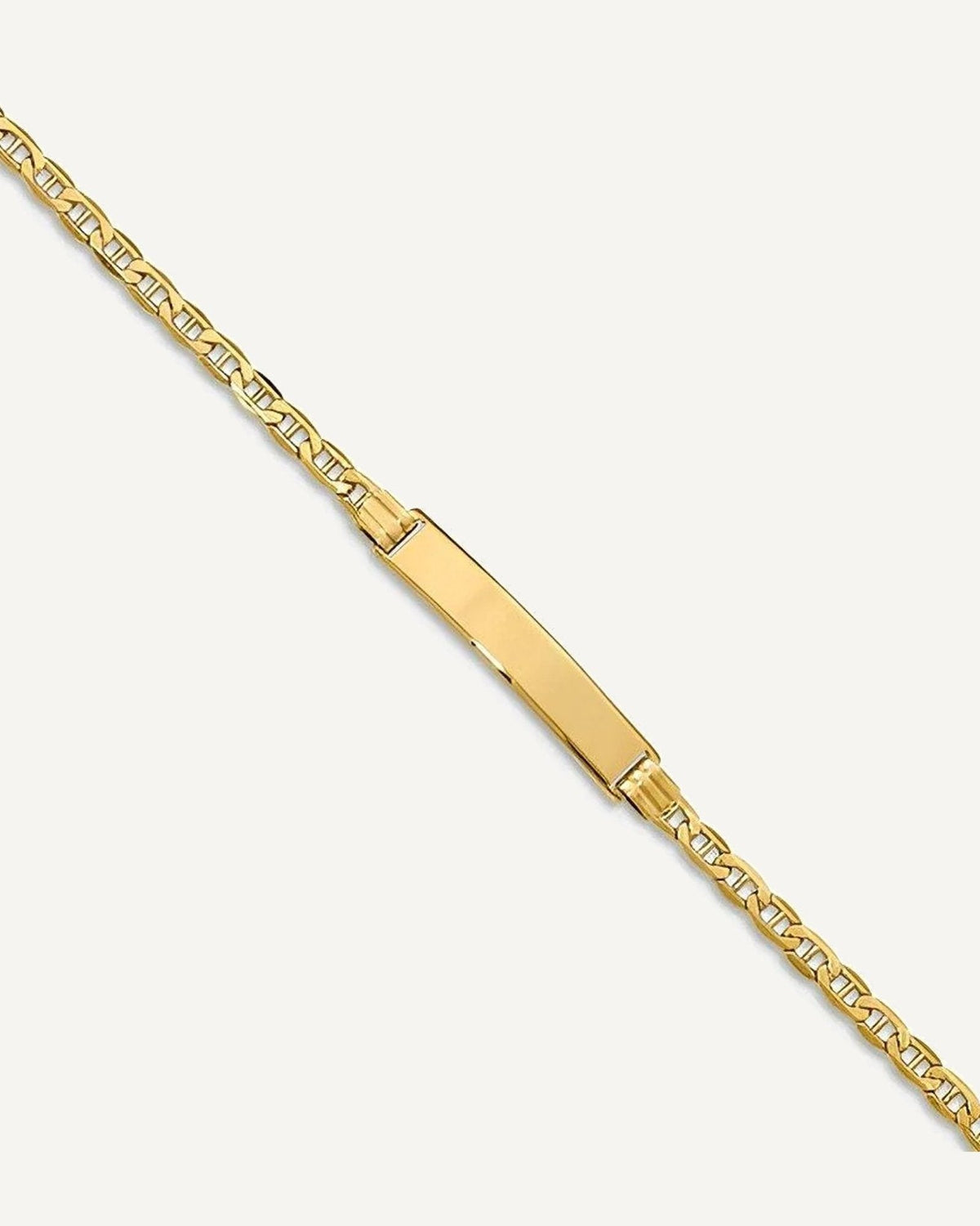 Custom Engraved 14k Gold Women's Anchor Link ID Bracelet