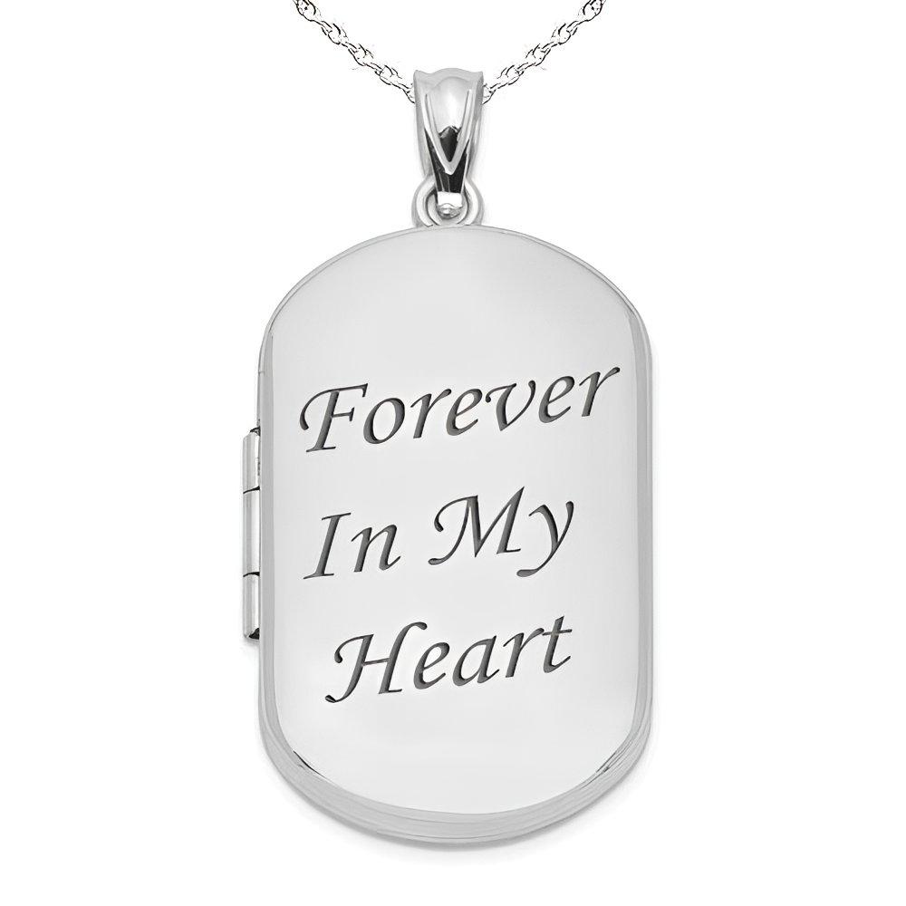 Silver Forever In My Heart Dog Tag Photo Locket