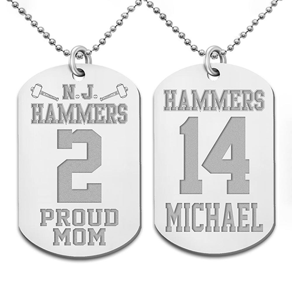 Custom Hammers Dog tag with Name and Number