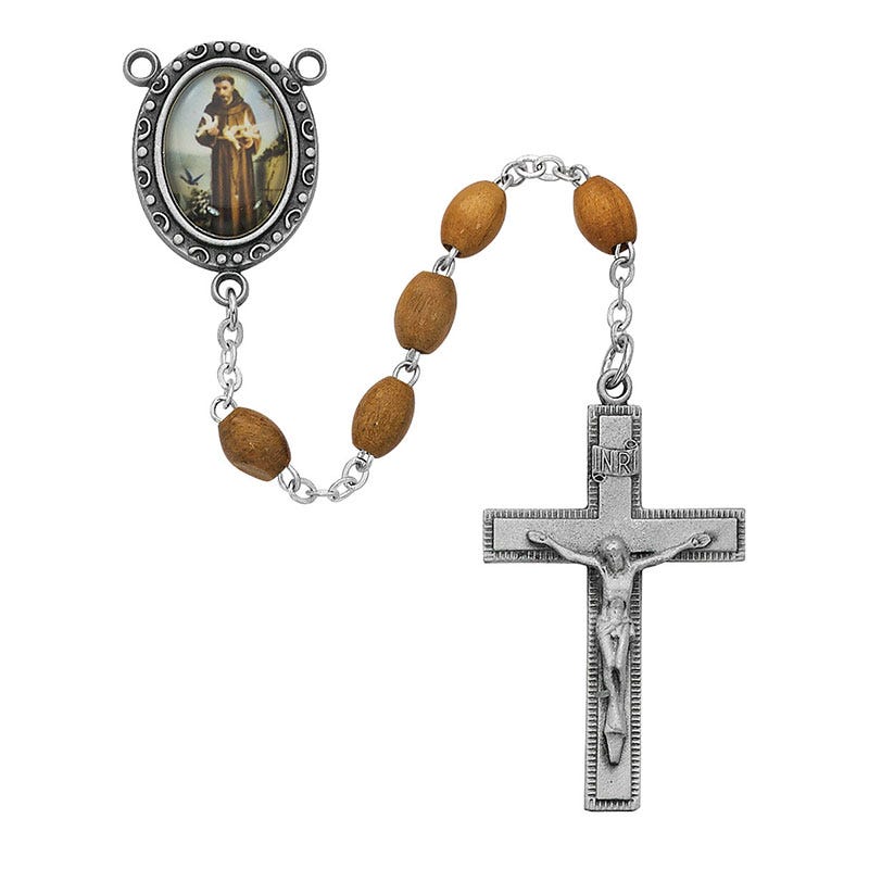 Olive Wood Saint Francis Rosary