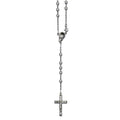 Sterling Silver Polished Rosary Necklace /with Young Virgin Mary Medal