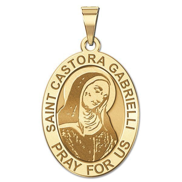 Saint Castora Gabrielli Round Religious Medal - Oval "EXCLUSIVE"