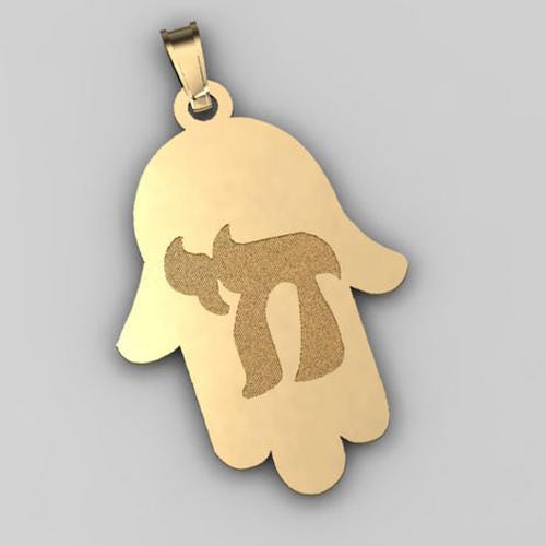 Hamsa Pendant w/ Chai Symbol