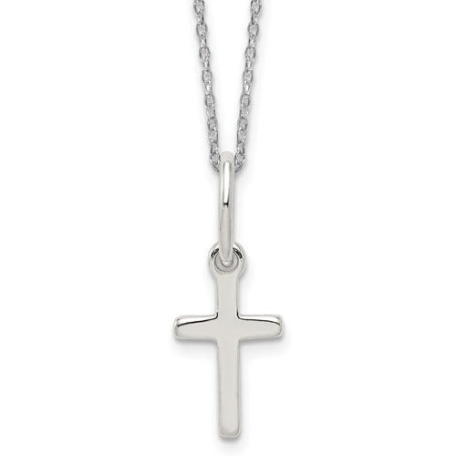 Sterling Silver Rhodium Plated Small Cross Pendant