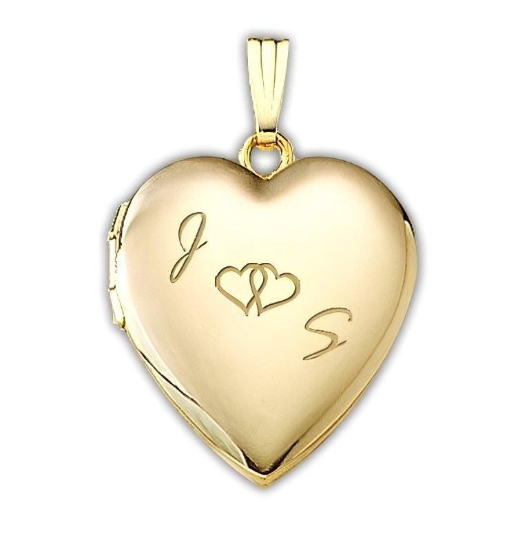 Yellow Gold Together Forever Heart Photo Locket