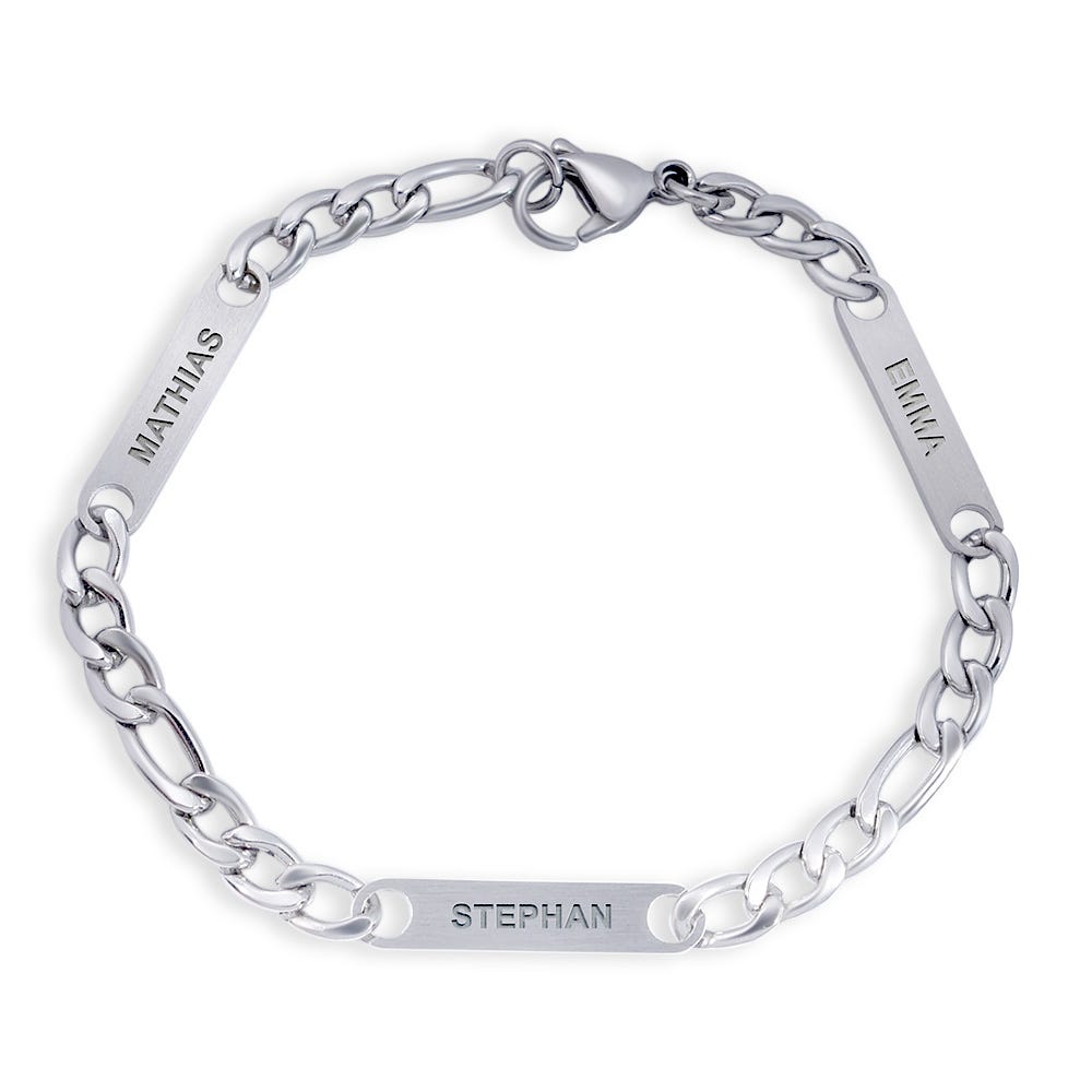 Men's Figaro Personalized Name ID Bracelet
