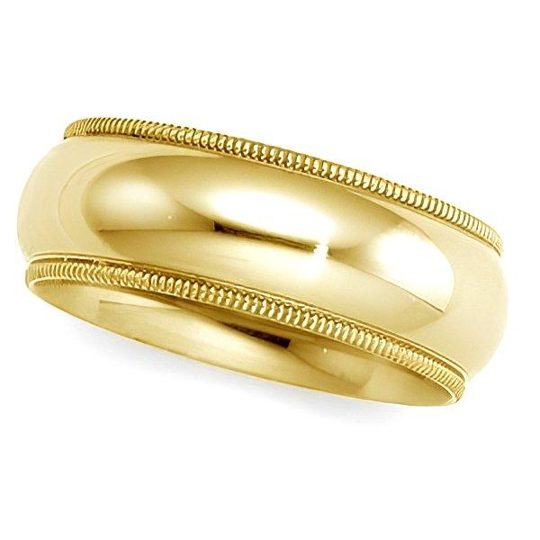 14k Yellow Gold 6mm Milgrain Comfort Wedding Band