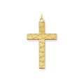 14K Laser Designed Heart Pattern Cross Pendant