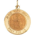 14K Gold Jesus, Mary and Joseph Religious Medal