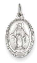 Miraculous Medal Polished Oval Pendant Charm