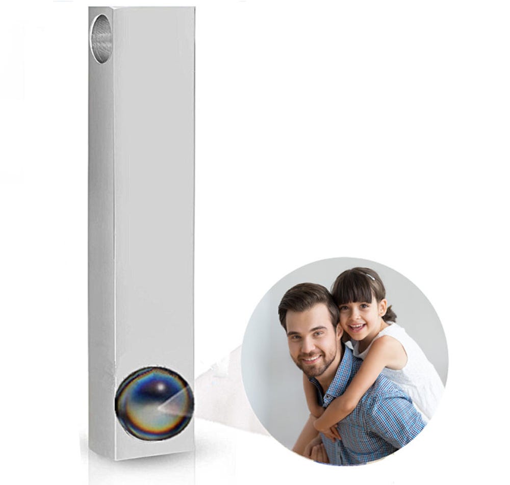 Photo Projection Tall Tag Necklace & Chain