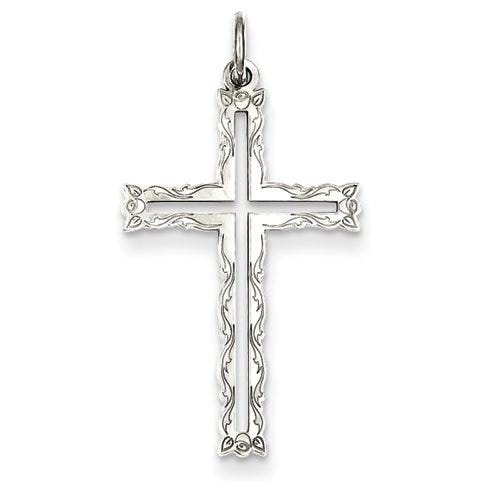 Sterling Silver Laser Designed Cross Pendant