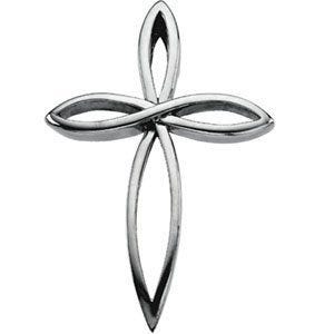 14K White Gold CROSS PENDANT