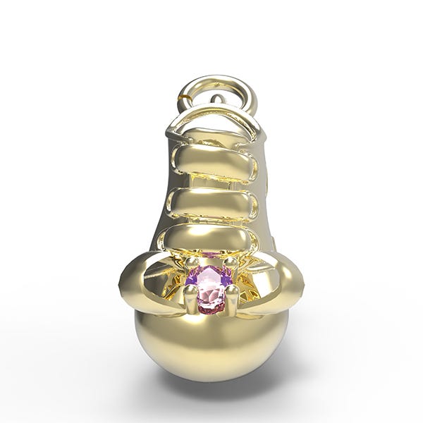 February Baby Bootie Charm
