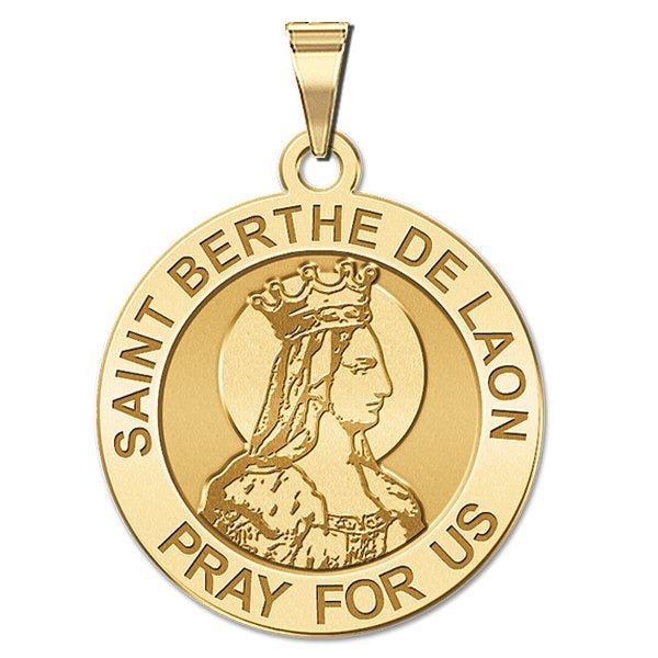 Saint Berthe De Laon Round Religious Medal  "EXCLUSIVE"