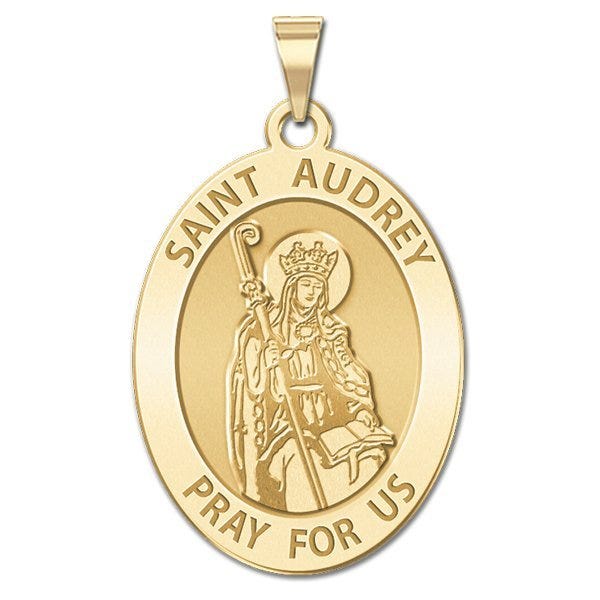 Saint Audrey Oval Religious Medal