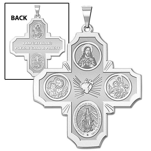4 Way Cross Religious Medal  "EXCLUSIVE"