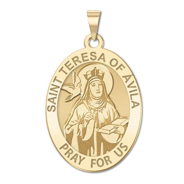 Saint Teresa of Avila - Oval Religious Medal