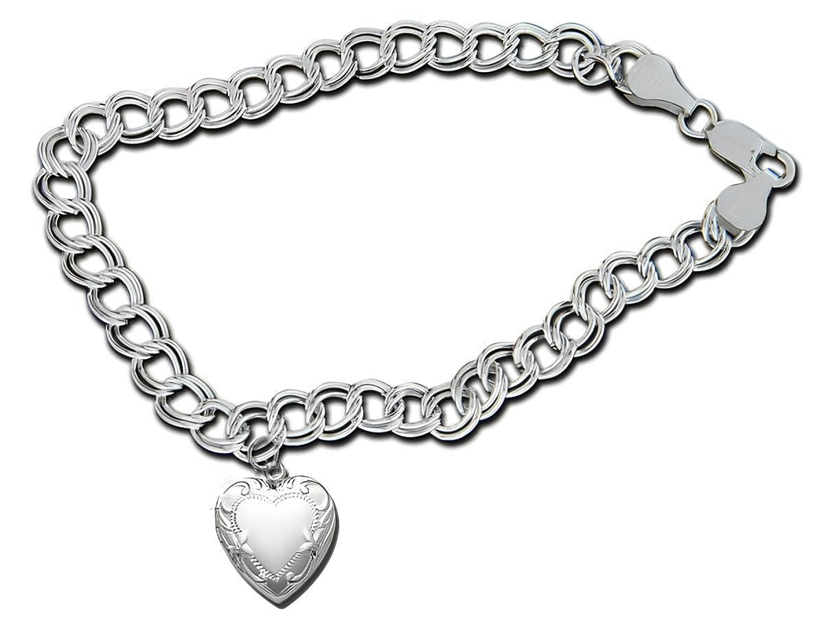 Silver Heart Locket Bracelet