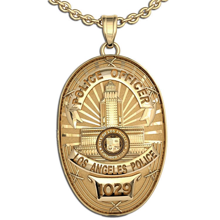 Personalized Los Angeles Police Badge with Your Rank and Number