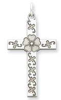 Sterling Silver Laser Designed Cross Pendant