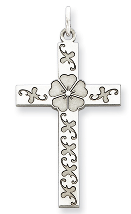 Sterling Silver Laser Designed Cross Pendant