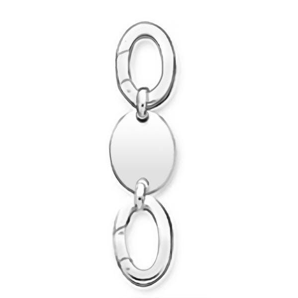 Engravable Sterling Silver Keychain - Sterling Silver 2/3 Inch Wide x 1 Inch Tall