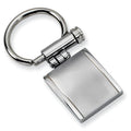 Engravable Stainless Steel Keychain - Stainless Steel - 3/4 Inch Wide x 1 Inch Tall