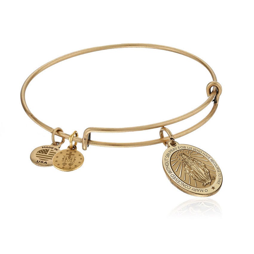 Expandable Bracelet W/ Oval Miraculous Medal