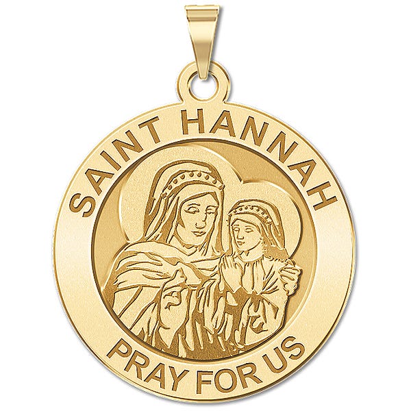 Saint Hannah Round Religious Medal