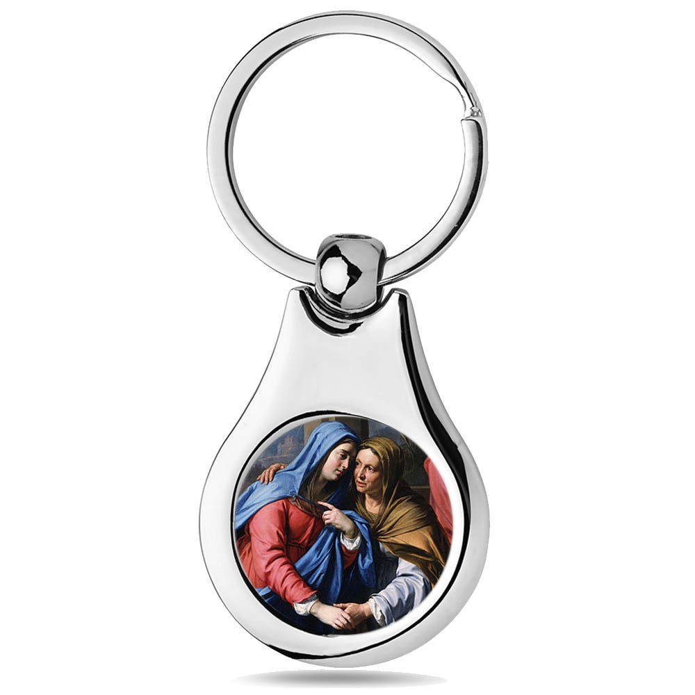 Stainless Steel Color Saint Elizabeth (Mary's Cousin) Keychain