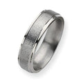 Titanium Ridged Edge 6mm Satin and Polished Wedding Band