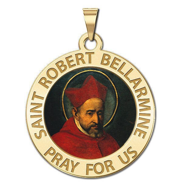 Saint Robert Bellarmine Round Religious Medal Color