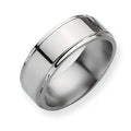 Titanium Ridged-Edge 8mm Polished Wedding Band