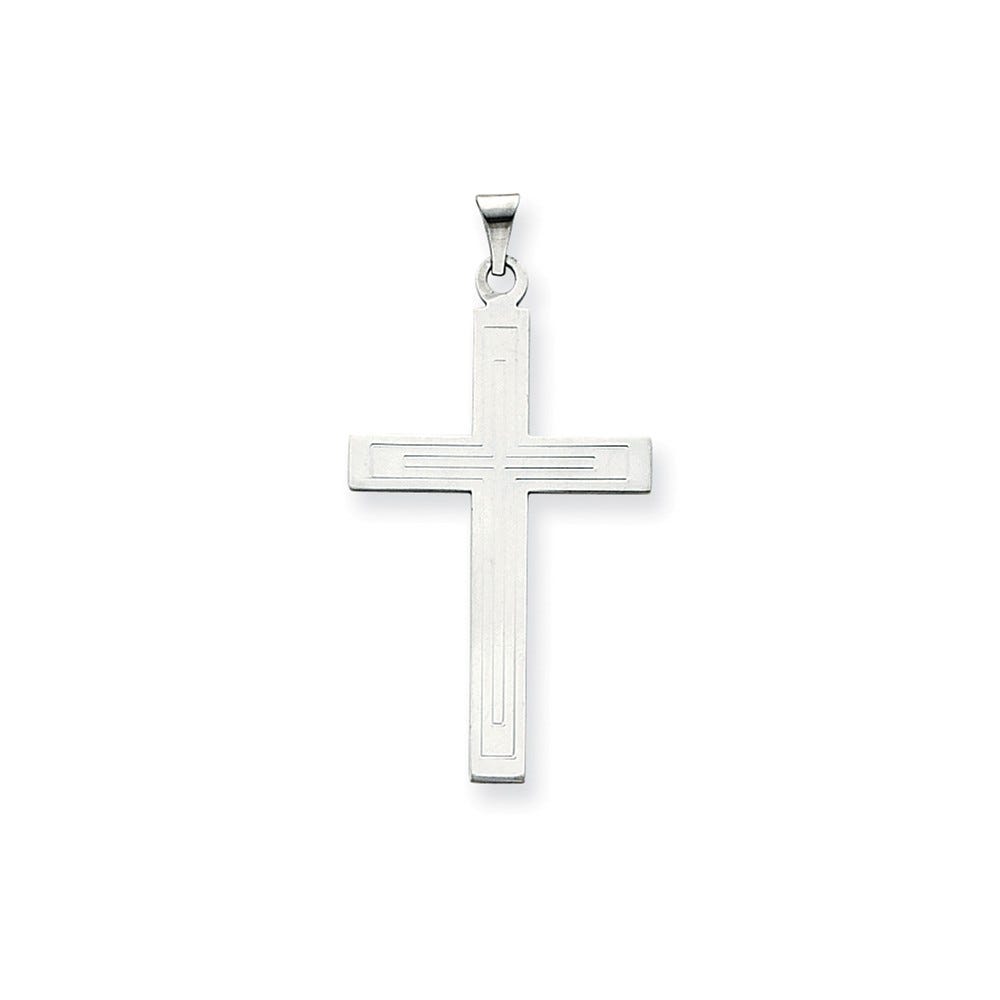14k White Gold Cross Pendant