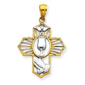14k Two-Tone Communion Cross Pendant